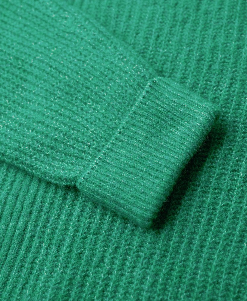 suéter de gola redonda escovado na cor verde drop kick twist