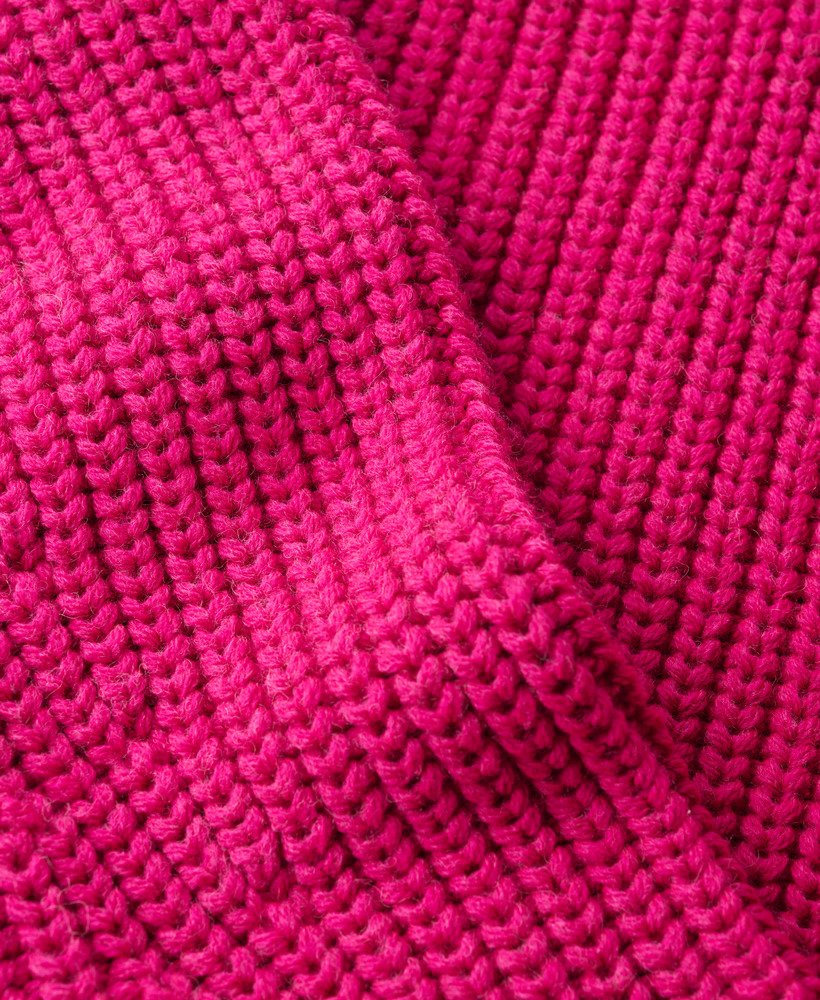 tricô de gola alta com ponto folgado em mescla rosa magenta hiper