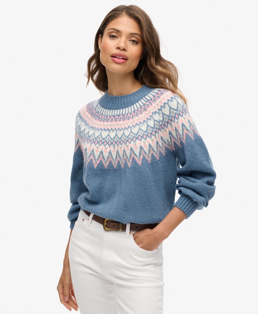 suéter folgado com estampa em tom cru multicolorido