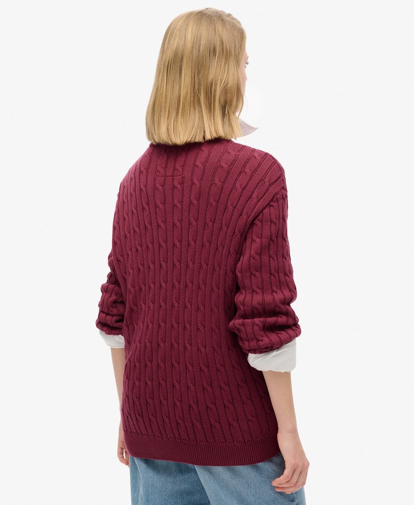 blusa oversized com decote em v e tranças na cor vermelho bordô