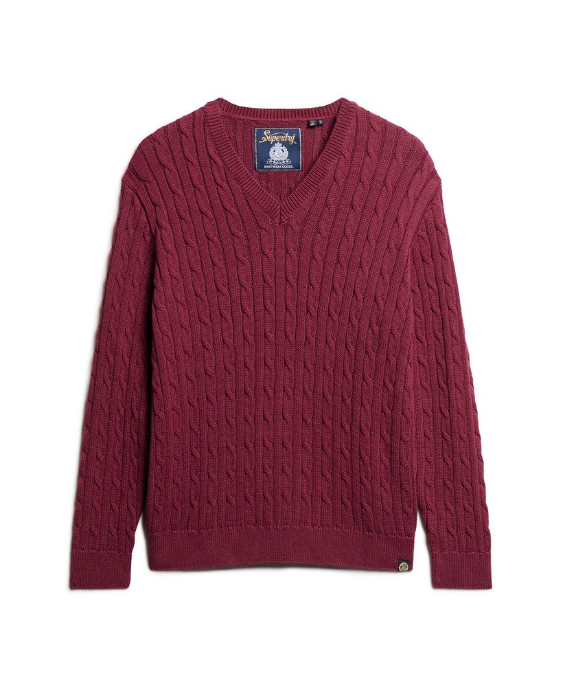 blusa oversized com decote em v e tranças na cor vermelho bordô