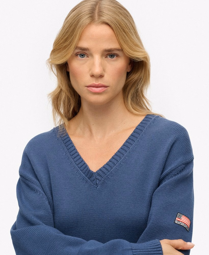 Suéter oversized com decote em V