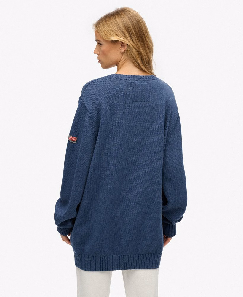 Suéter oversized com decote em V