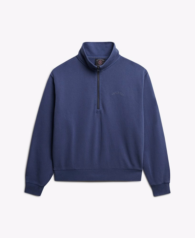 Moletom Essential Logo com estampa tingida em peça e meio zíper