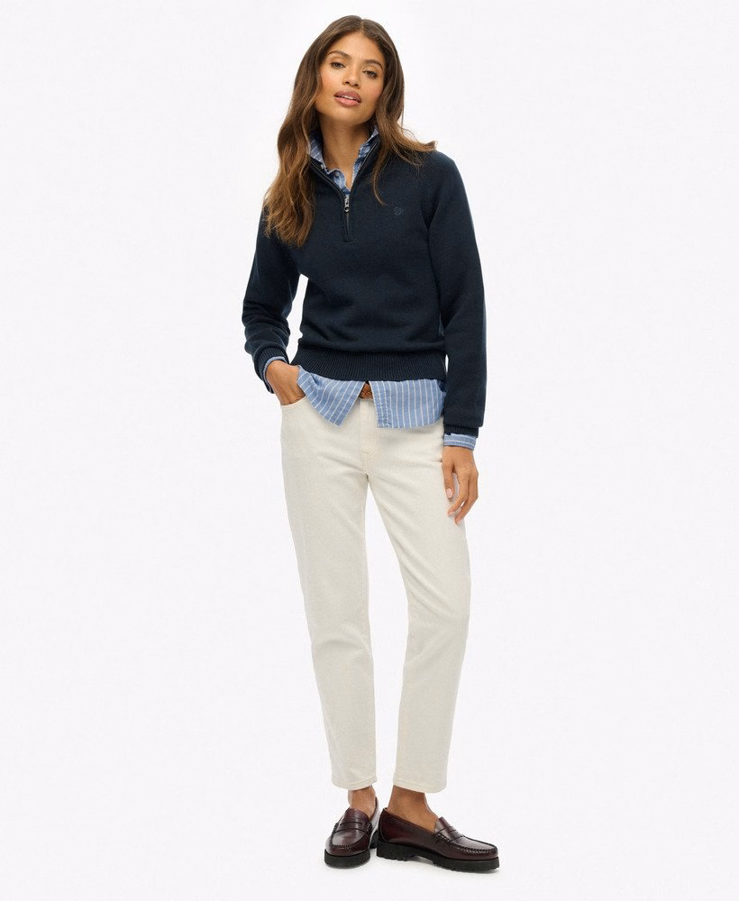 Camisa Essentials Slim de Malha com Meio Zíper