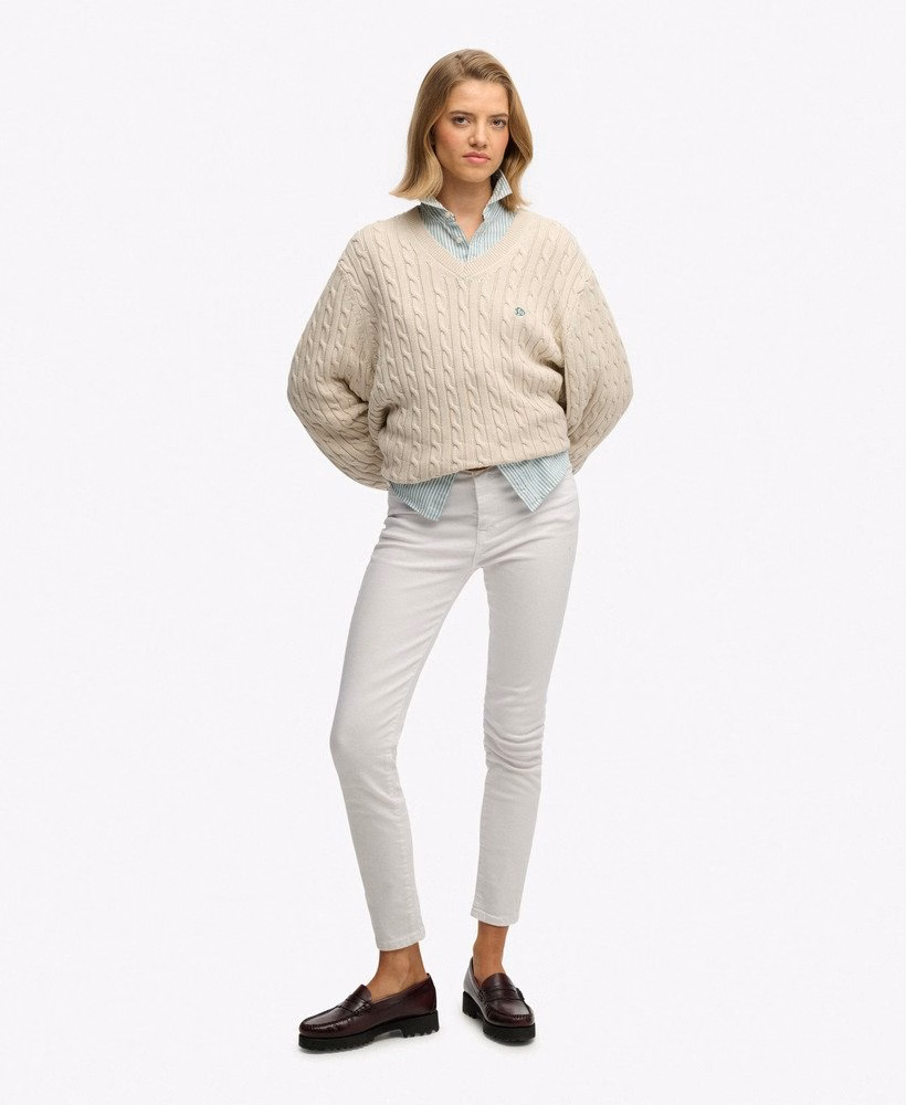 Blusa de malha com decote em V oversized