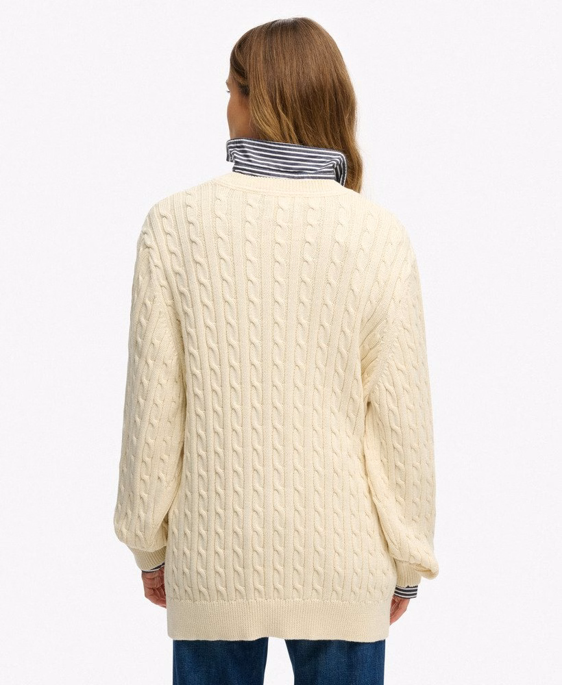 Blusa de malha com decote em V oversized
