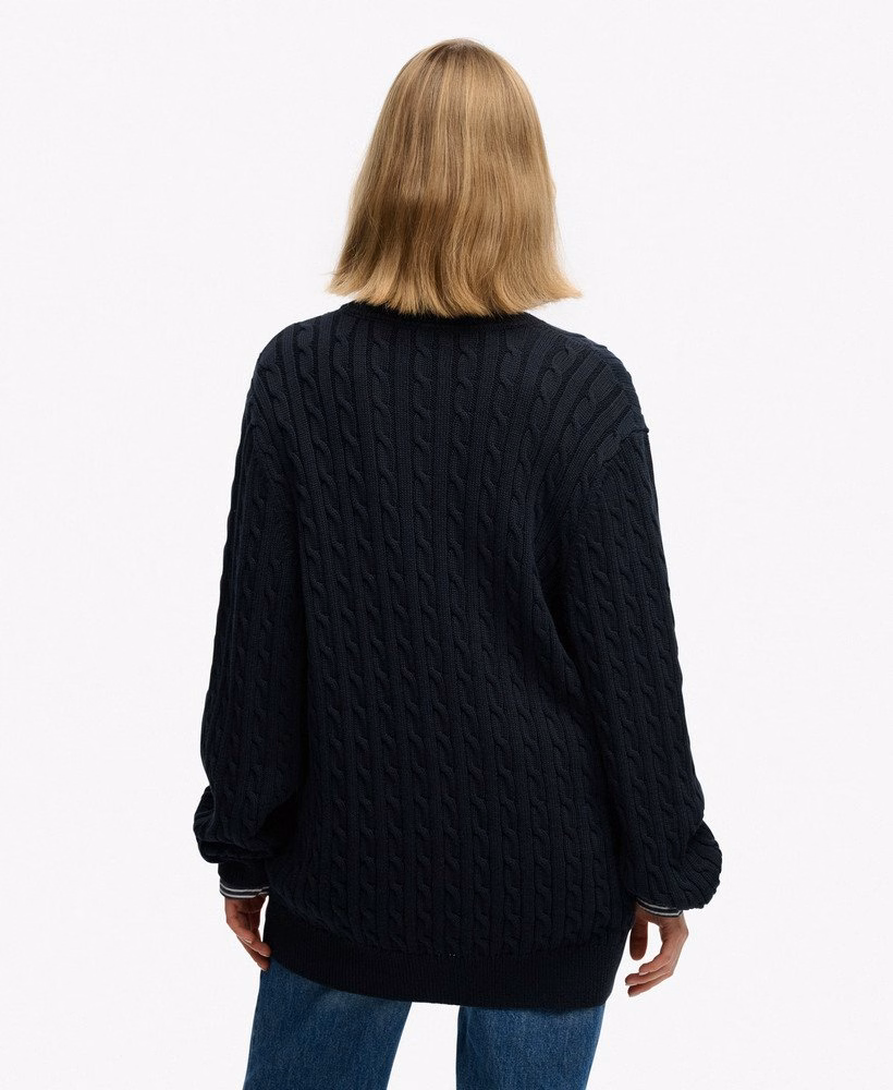 Blusa de malha com decote em V oversized