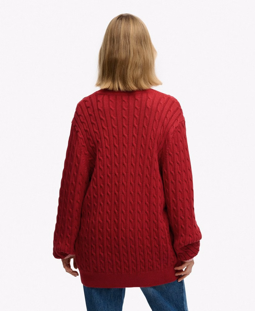 Blusa de malha com decote em V oversized