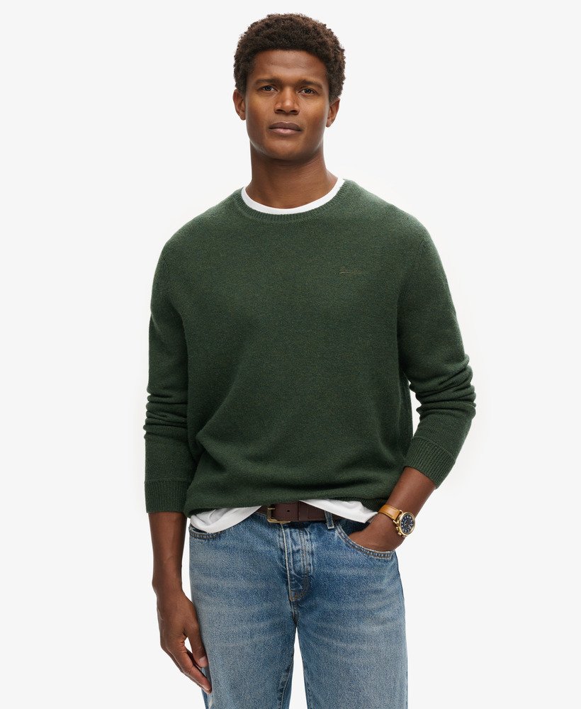 suéter essential slim fit crew na cor verde oliva da surplus goods