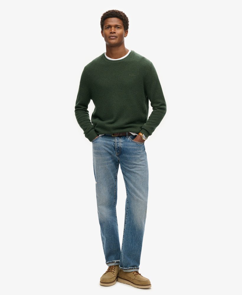 suéter essential slim fit crew na cor verde oliva da surplus goods