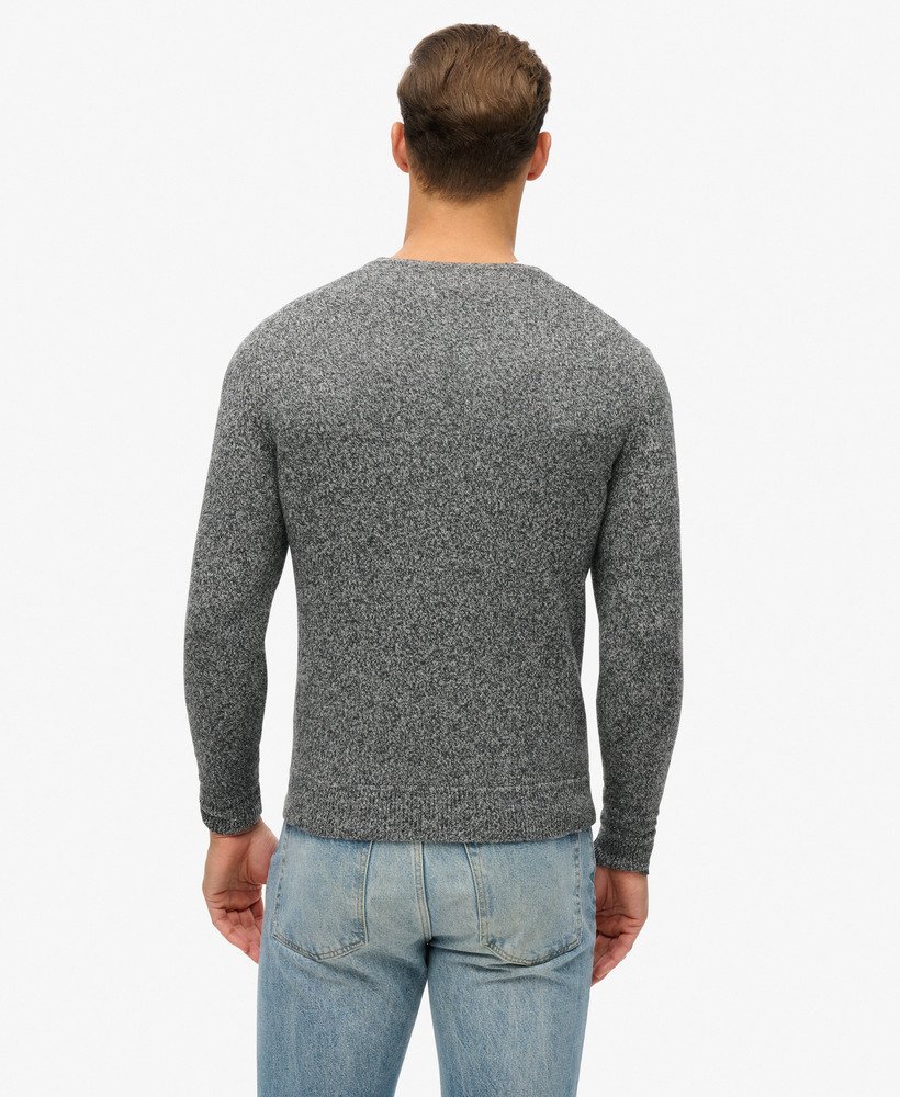 suéter essential slim fit crew na cor jaspe cinza escuro