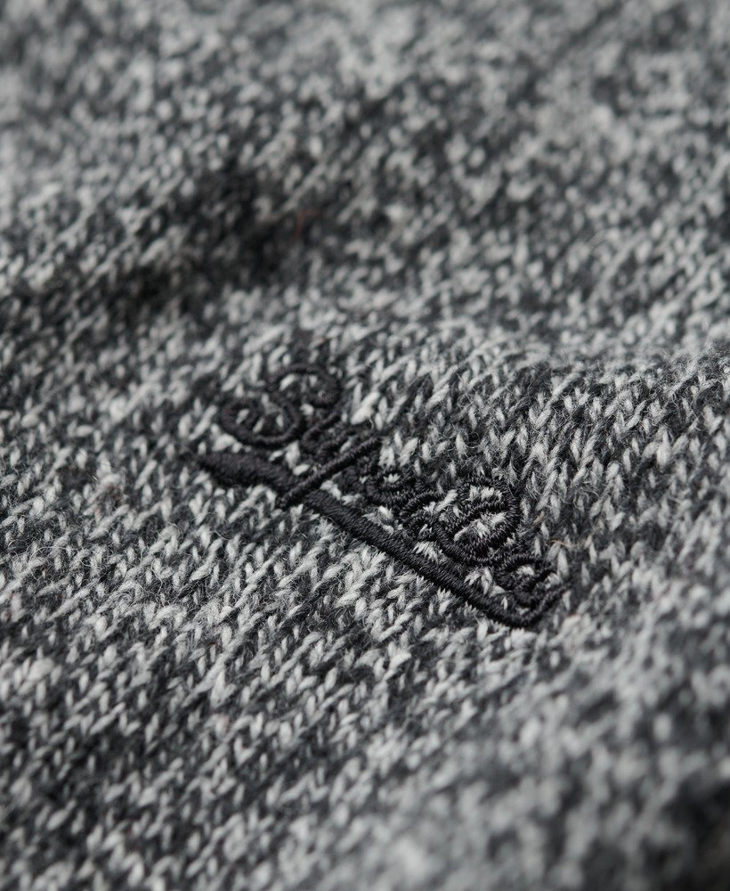 suéter essential slim fit crew na cor jaspe cinza escuro