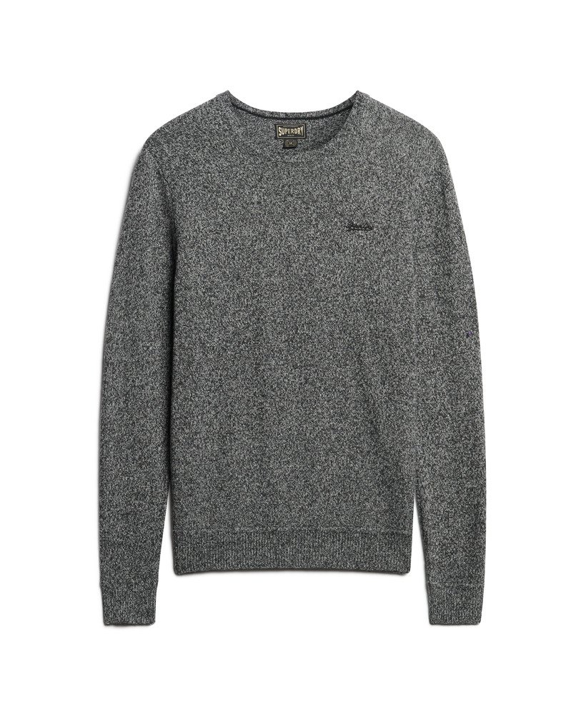 suéter essential slim fit crew na cor jaspe cinza escuro