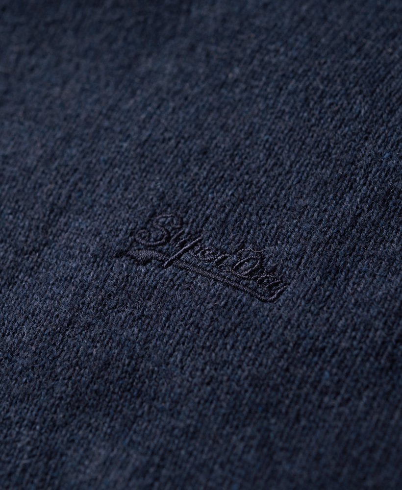 suéter essential slim fit de gola redonda em azul mesclado vibrante