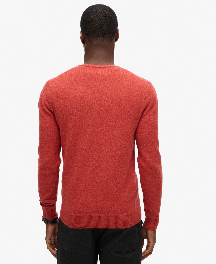 suéter essential slim fit crew na cor laranja páprica mesclada
