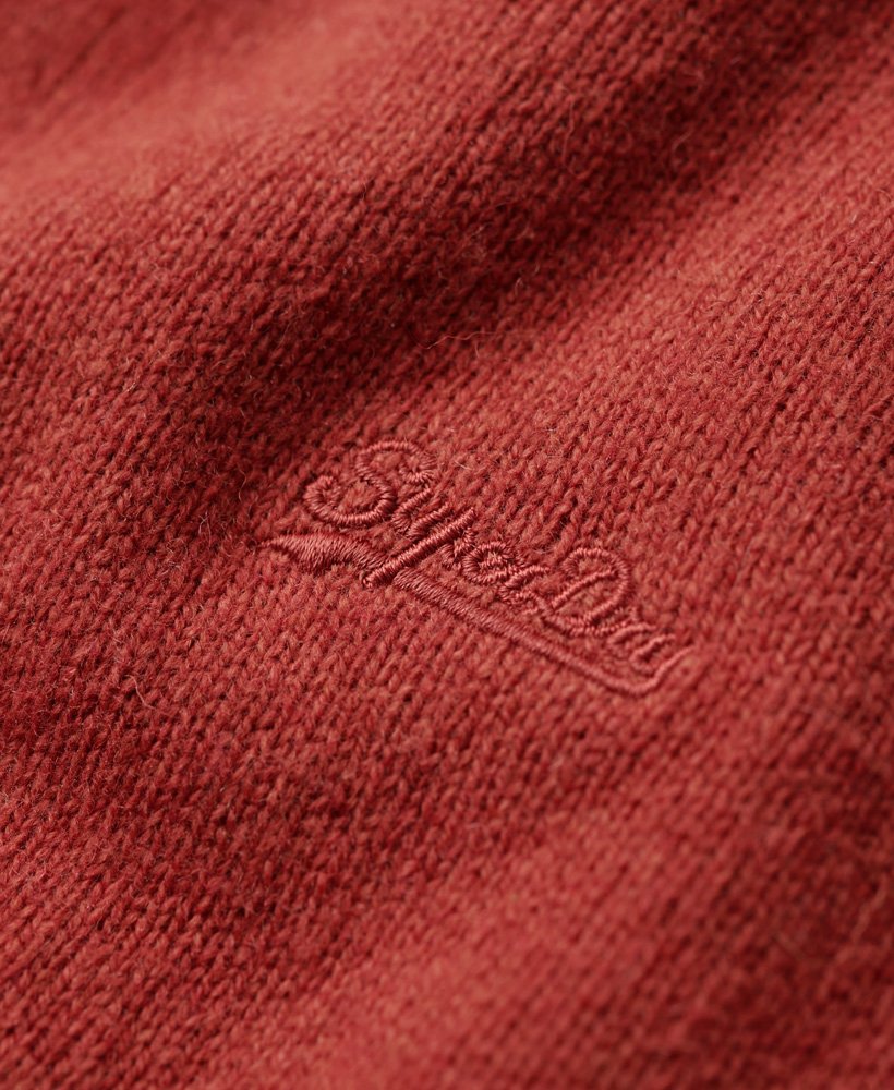 suéter essential slim fit crew na cor laranja páprica mesclada