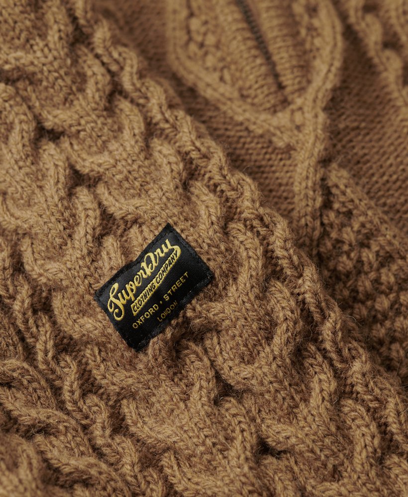 suéter vintage jacob de tricô com meio zíper na cor marrom camelo clássico.