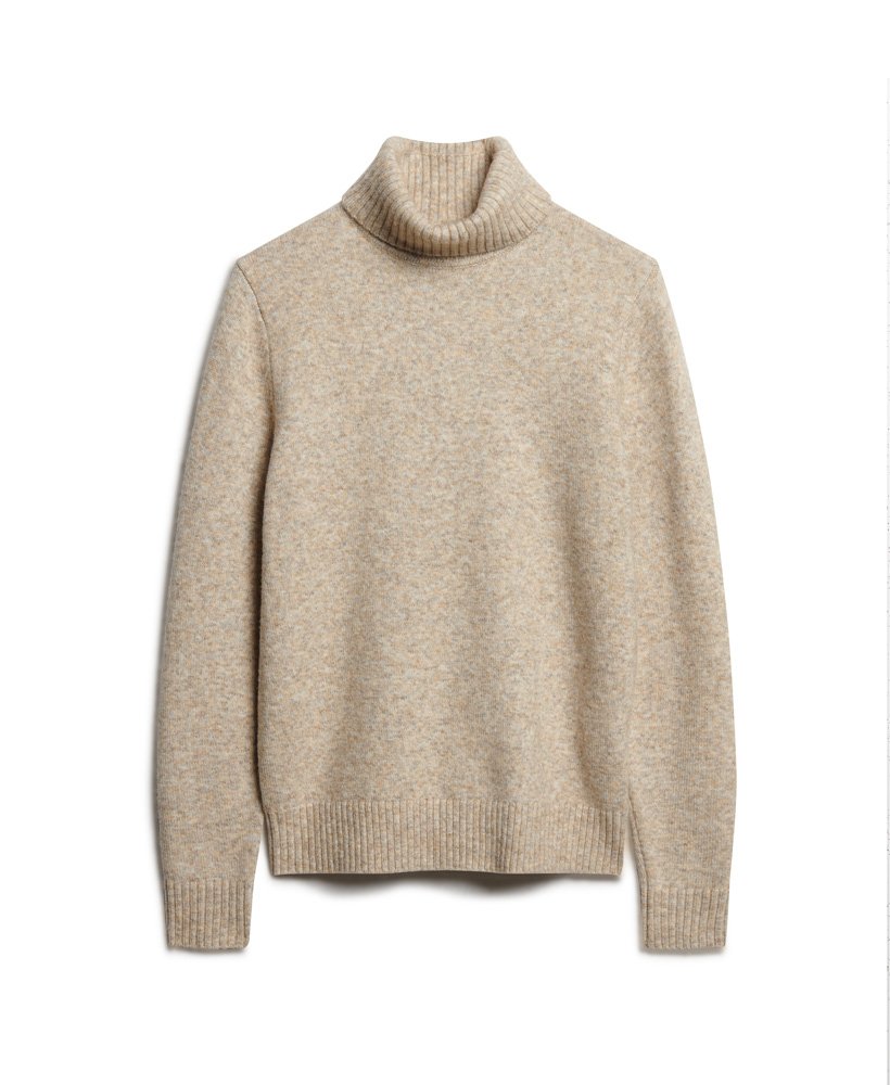 suéter de gola alta escovado na cor bege mesclado moonstruck