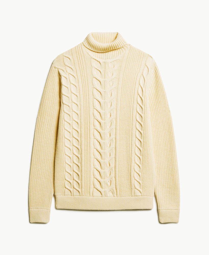 the merchant store - suéter de gola alta com tranças na cor branco off-white