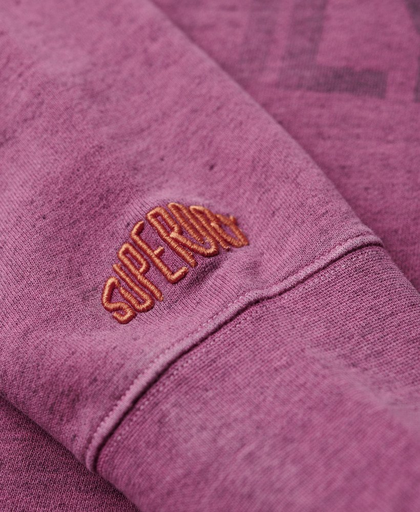 moletom de gola redonda com estampa mesclada em rosa choque