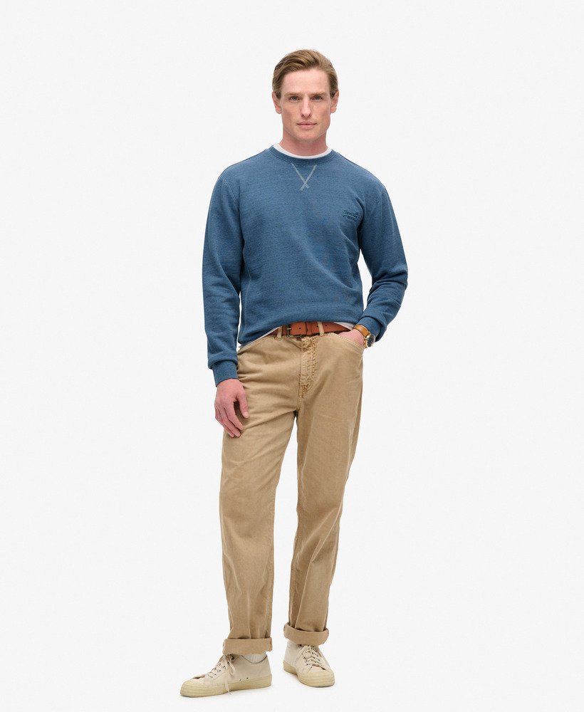 moletom de gola redonda com estampa mesclada em azul luar