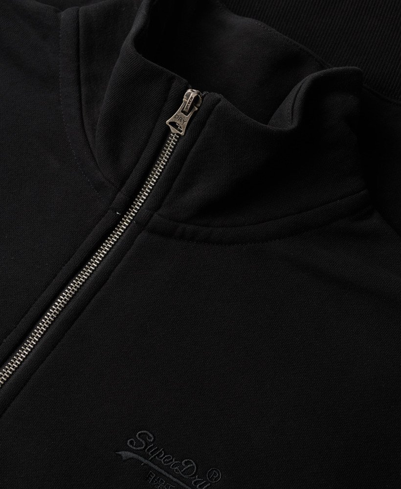 moletom essential logo com meio zíper na cor preta