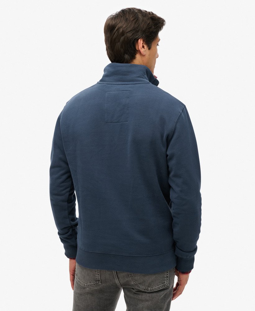 moletom essential logo com meio zíper na cor lauren navy