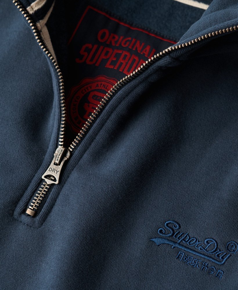 moletom essential logo com meio zíper na cor lauren navy