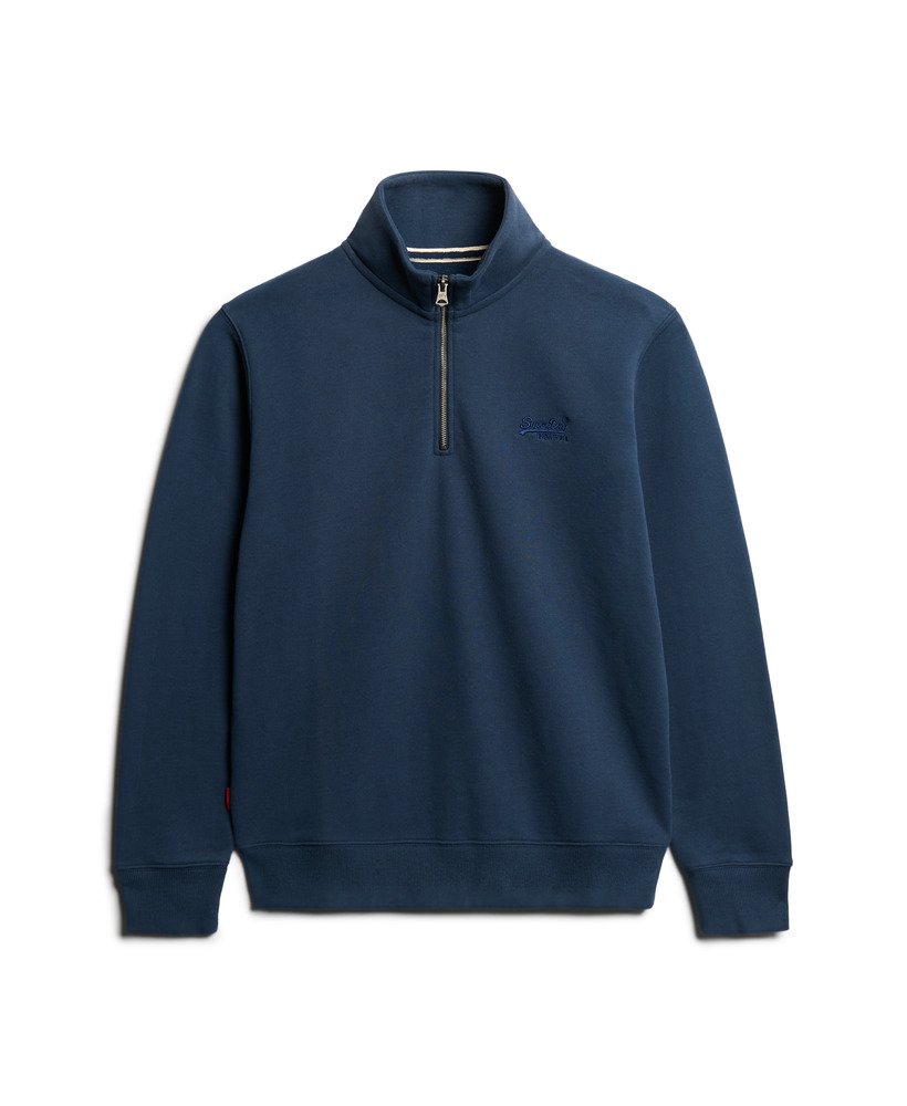 moletom essential logo com meio zíper na cor lauren navy