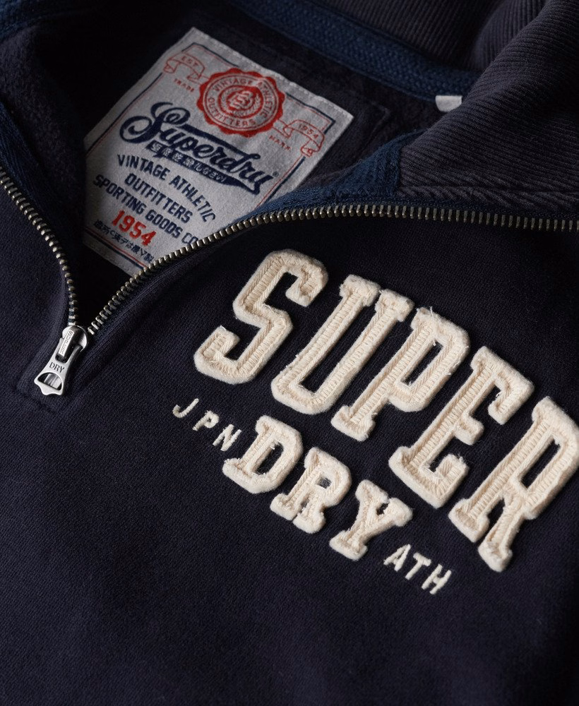 Suéter esportivo vintage com zíper até a metade