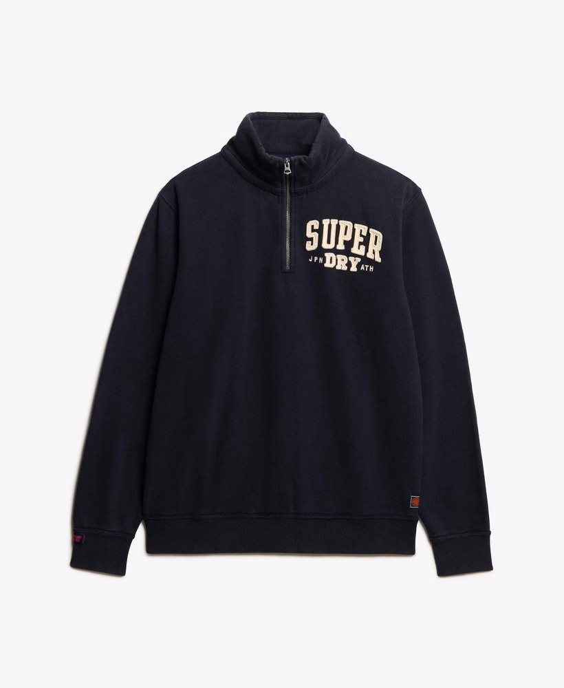 Suéter esportivo vintage com zíper até a metade