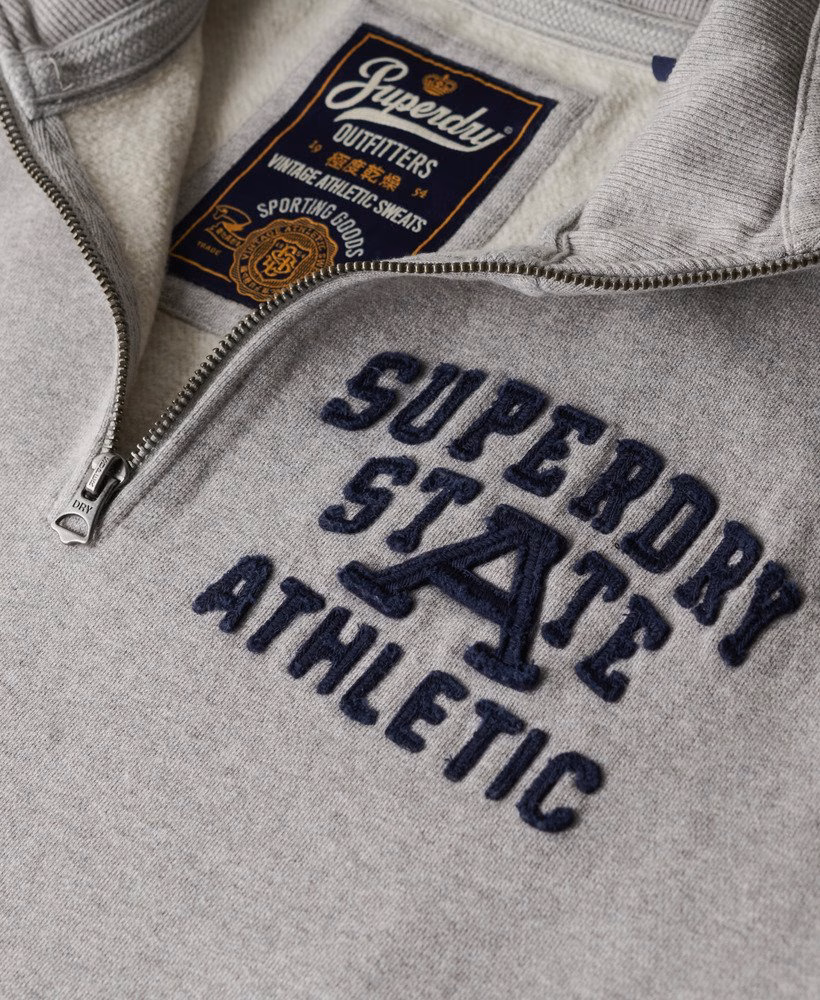 Suéter esportivo vintage com zíper até a metade