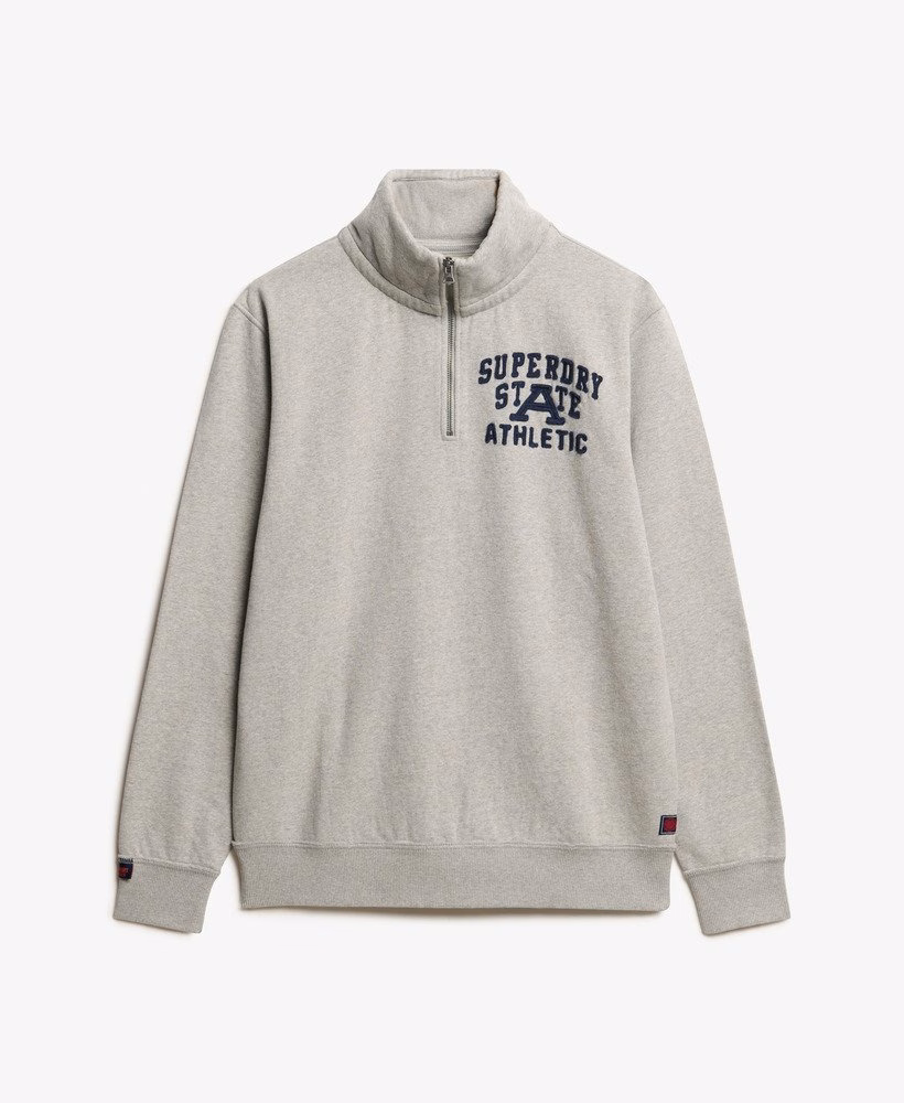 Suéter esportivo vintage com zíper até a metade