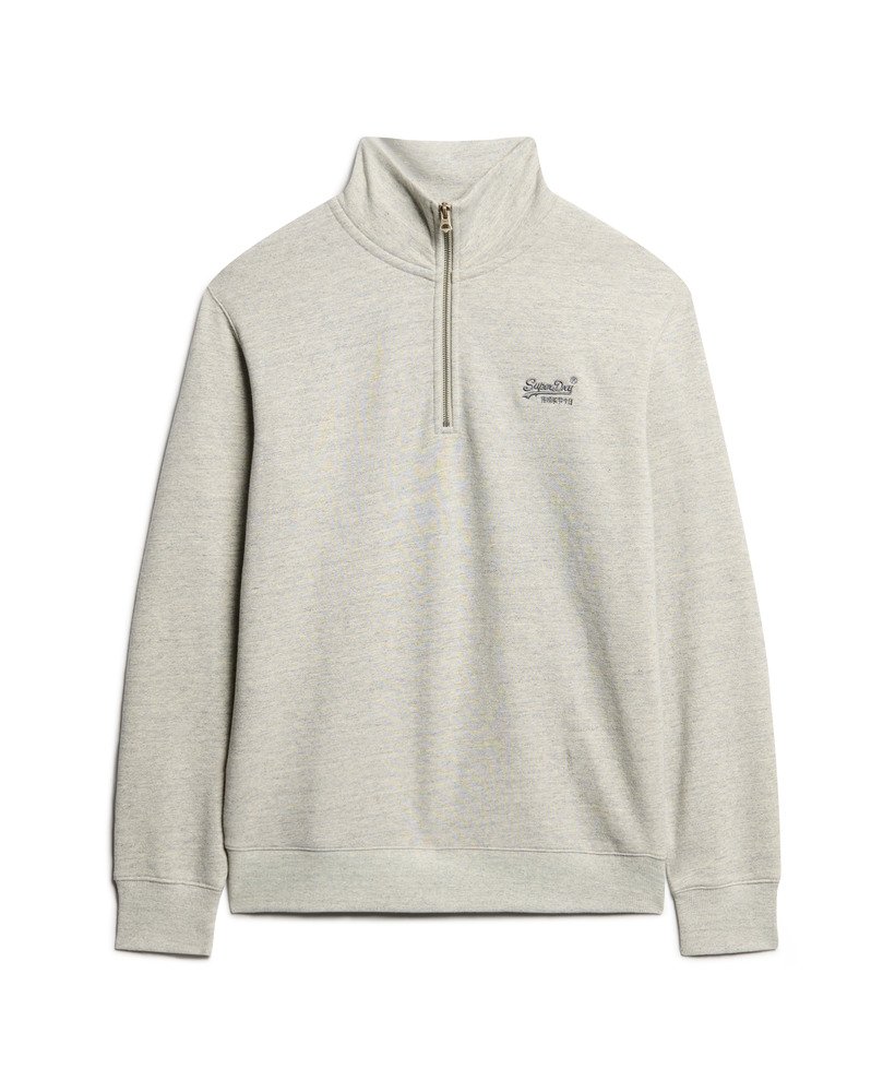 moletom essential logo com meio zíper na cor varsity grey grindle