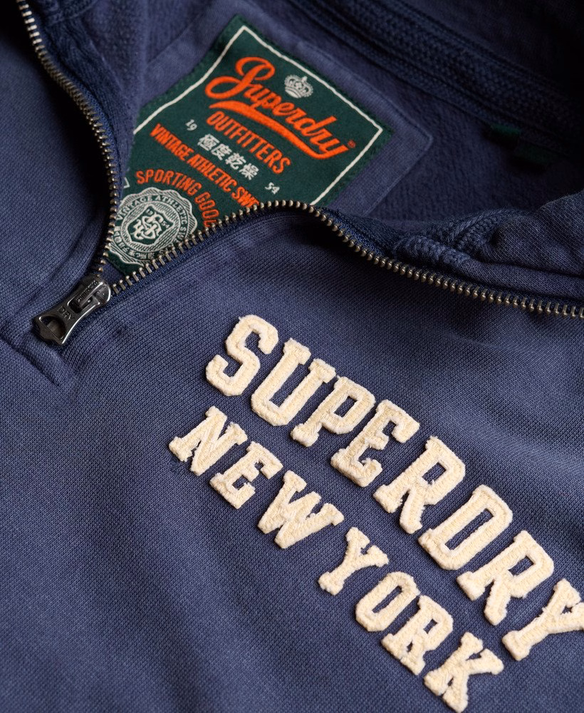 Suéter esportivo vintage com zíper até a metade