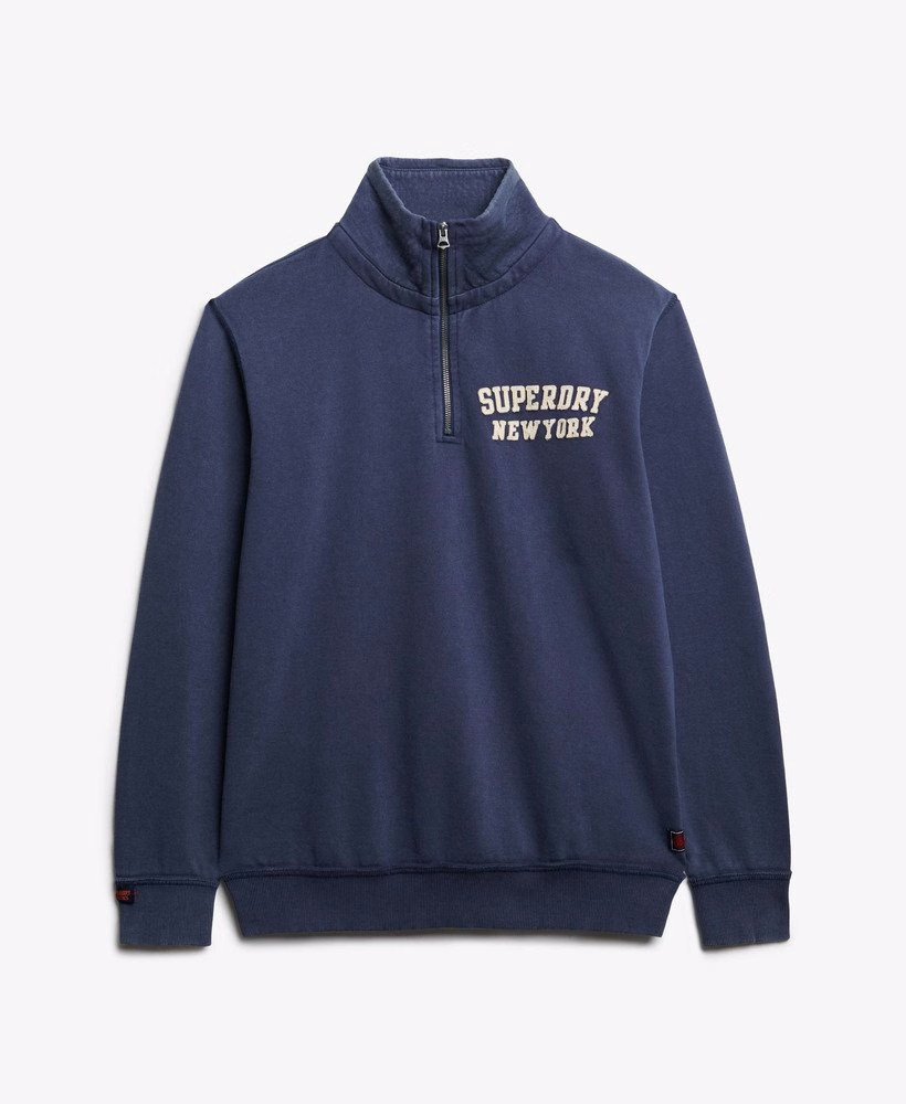 Suéter esportivo vintage com zíper até a metade