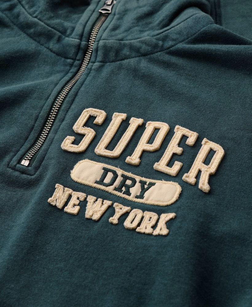 Suéter esportivo vintage com zíper até a metade