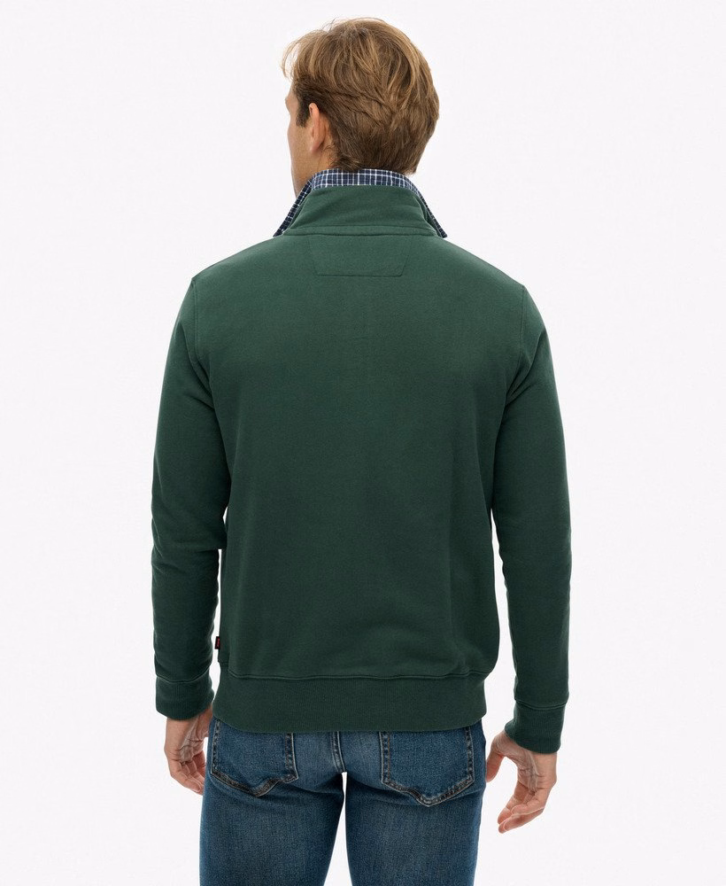 Suéter preppy com meio zíper