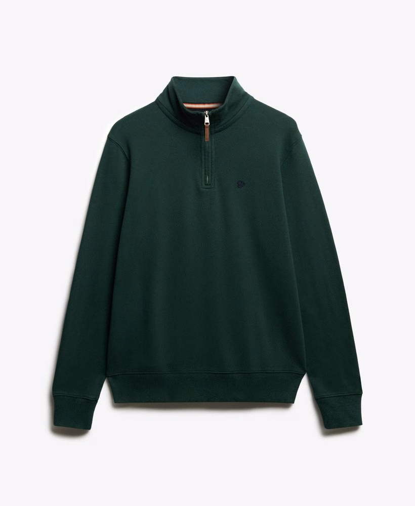 Suéter preppy com meio zíper
