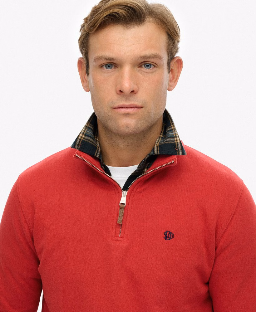 Suéter preppy com meio zíper