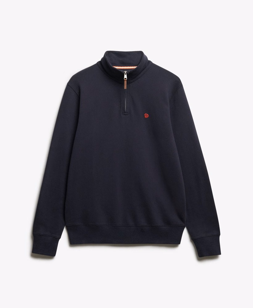Suéter preppy com meio zíper