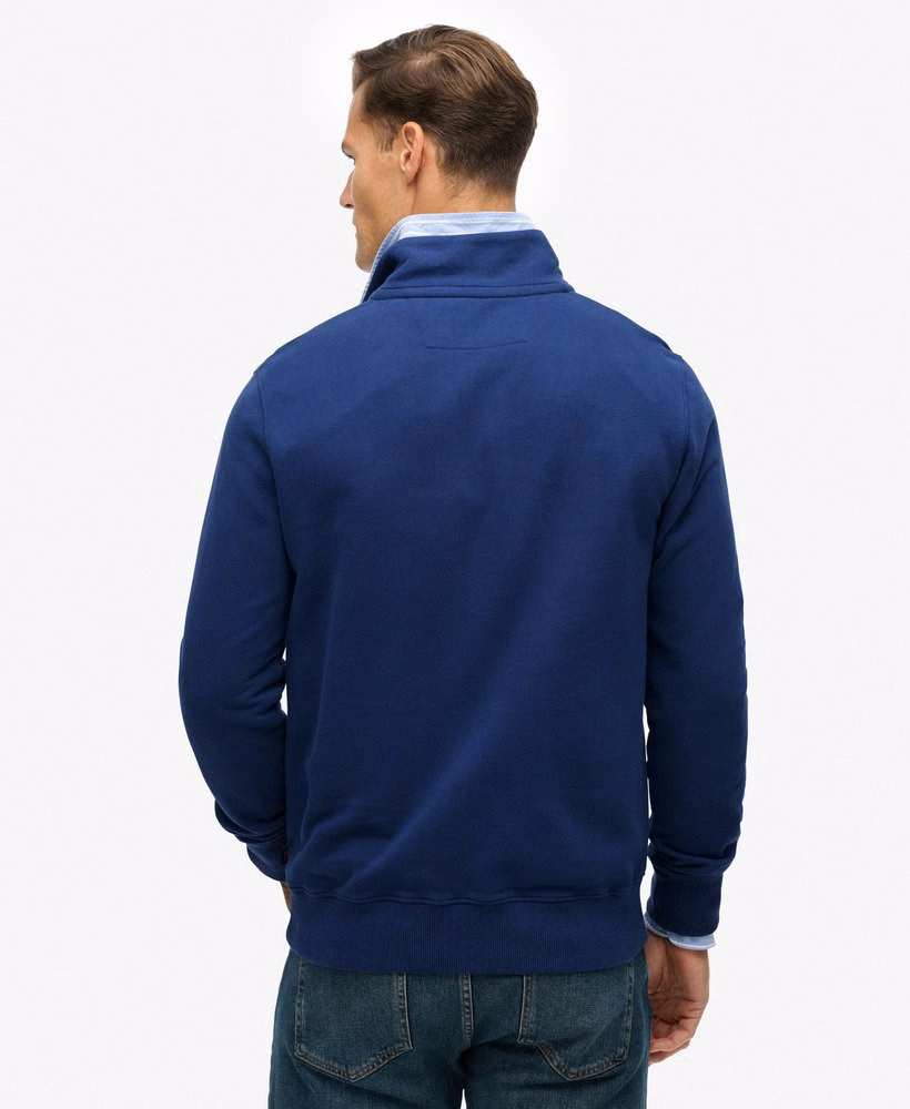 Suéter preppy com meio zíper