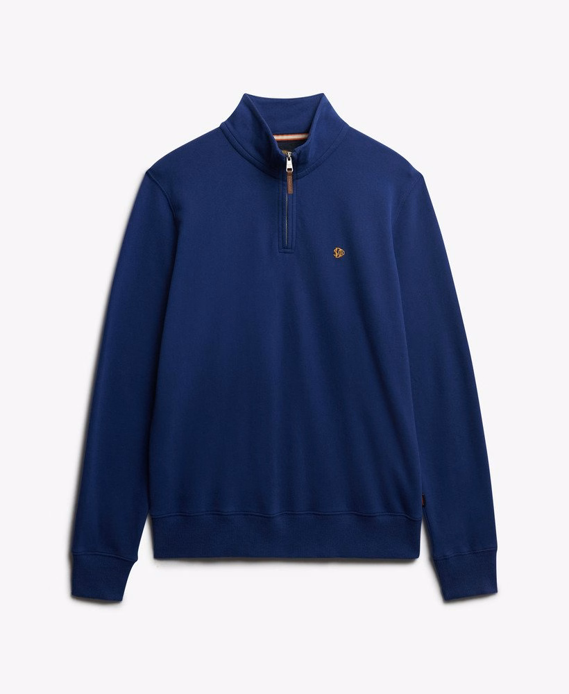 Suéter preppy com meio zíper