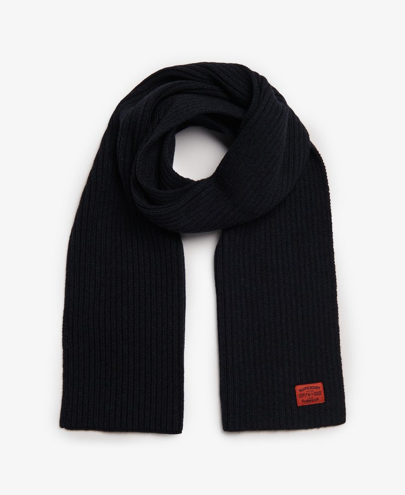 cachecol de tricô rkwear na cor azul marinho eclipse