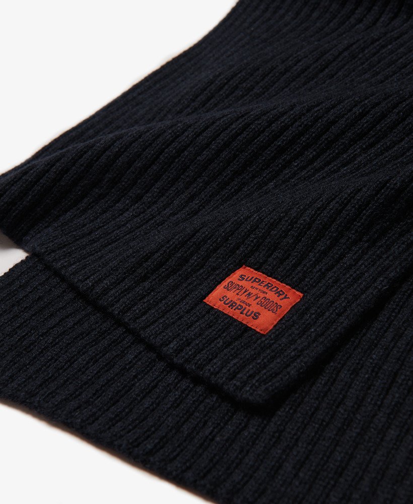 cachecol de tricô rkwear na cor azul marinho eclipse