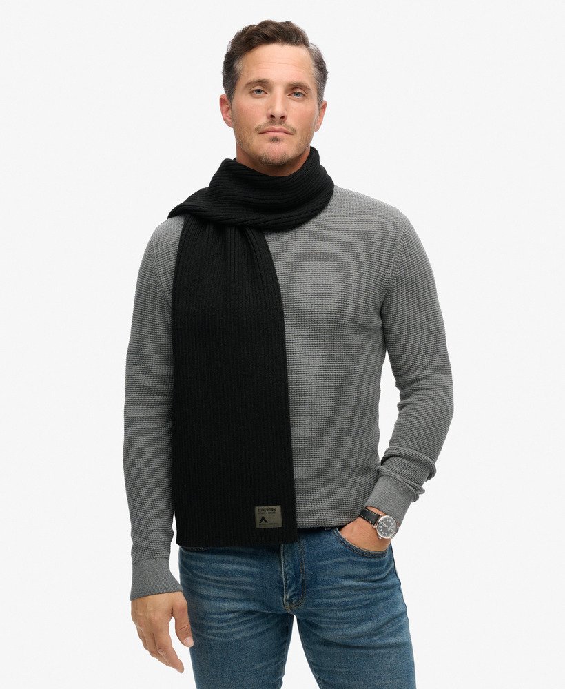 cachecol de tricô rkwear na cor preta