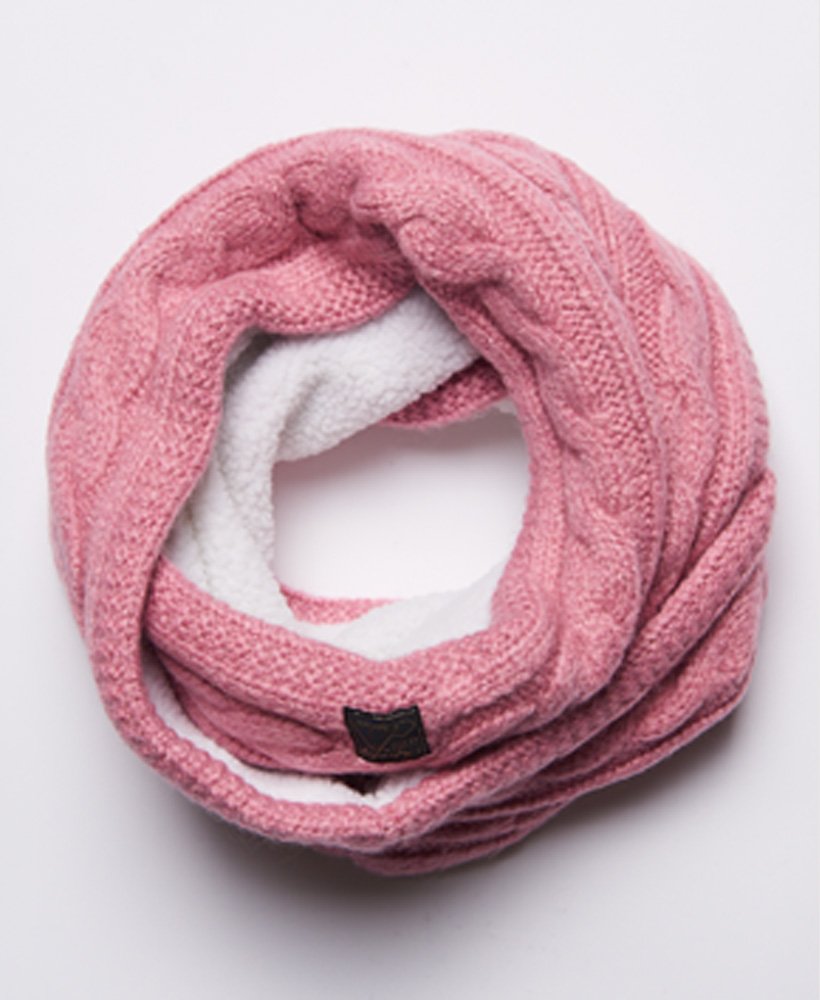 touca de tecido tweed cable snood em tweed rosa vintage fumê.