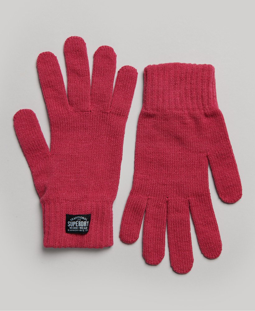 luvas clássicas de tricô em rosa pavão