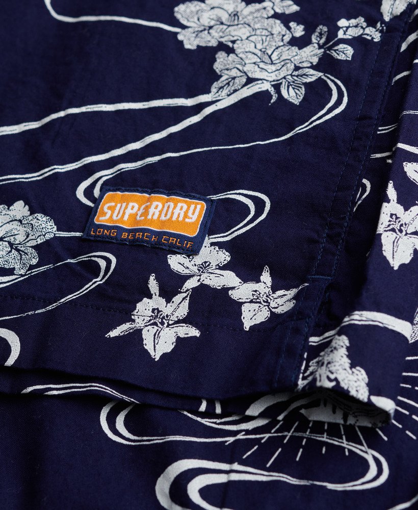 camisa havaiana na cor moon mountain navy